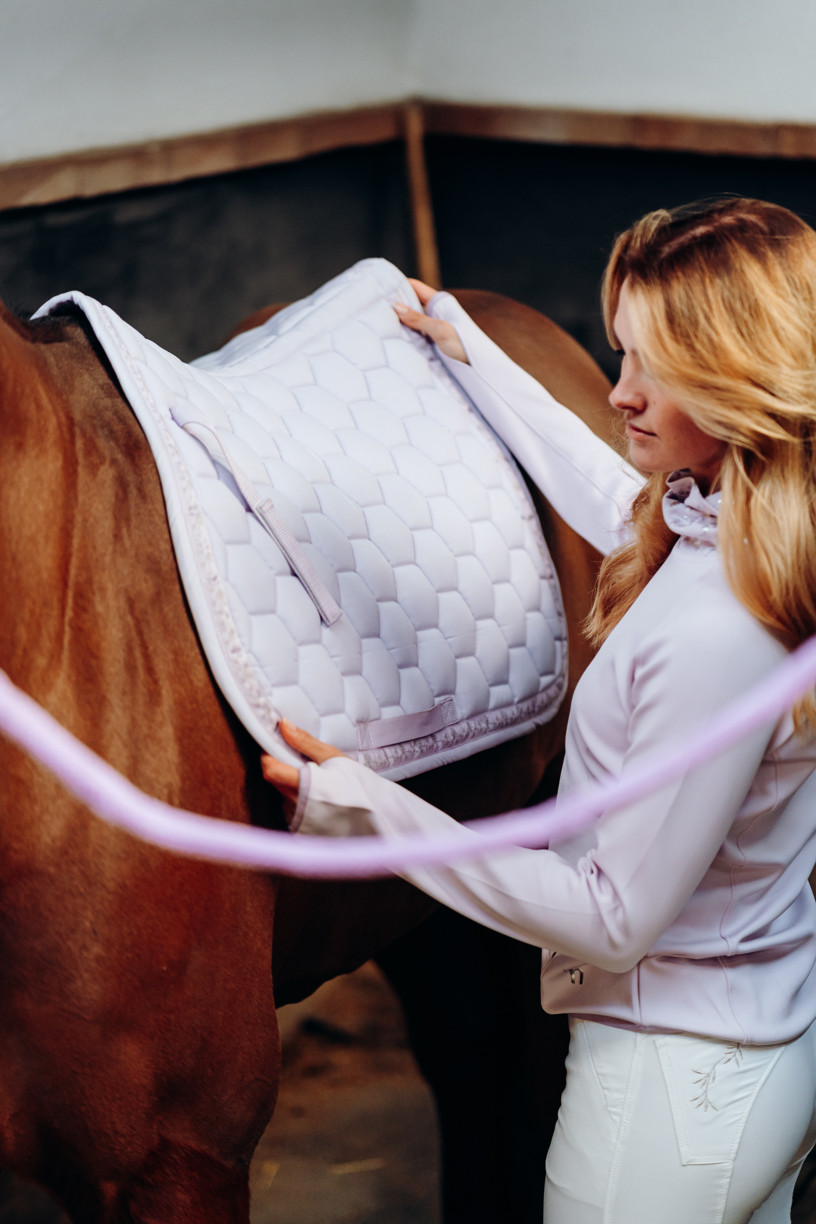 Horze Kaitlin All Purpose Saddle Pad With Flower Piping 9 Horze Kaitlin All Purpose Saddle Pad With Flower Piping - Image 7