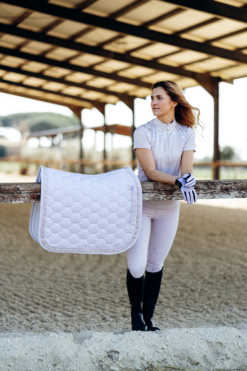 Horze Kaitlin Dressage Saddle Pad With Flower Piping 19 Horze Kaitlin Dressage Saddle Pad With Flower Piping -Weatherbeeta Store 17413 OHPU 3