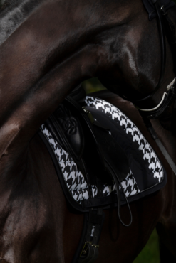 Eskadron Essence 22/23 Big Square Glossy Dressge Saddle Pad -Weatherbeeta Store 342542 BL WH LOGR 5