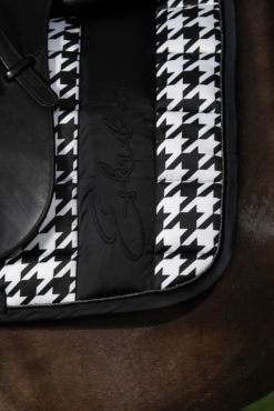 Eskadron Essence 22/23 Big Square Glossy Dressge Saddle Pad -Weatherbeeta Store 342542 BL WH LOGR 6