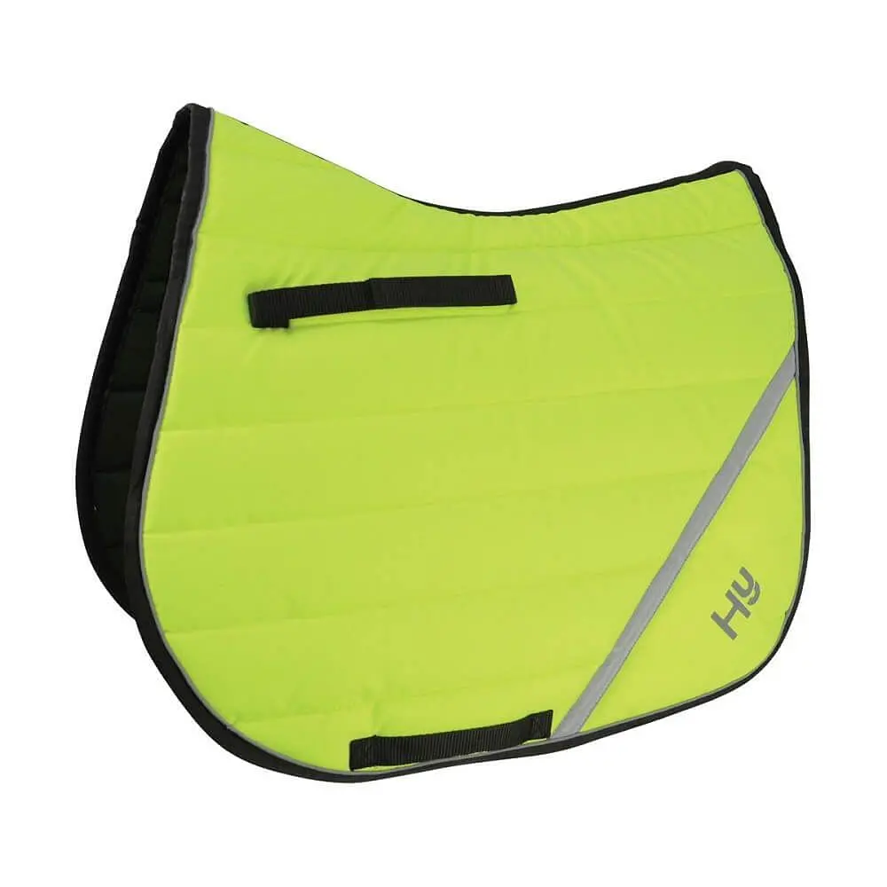 Hy Equestrian HyVIZ Reflector Comfort Saddle Pad Yellow 3 Hy Equestrian HyVIZ Reflector Comfort Saddle Pad Yellow
