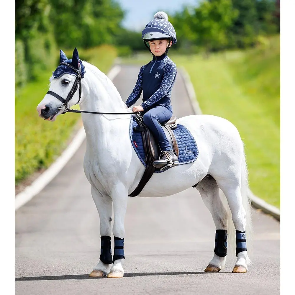 LeMieux Mini Suede Jump Saddle Pad Indigo 4 LeMieux Mini Suede Jump Saddle Pad Indigo - Image 2