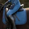 LeMieux Suede Dressage Saddle Pad Atlantic -Weatherbeeta Store it03264 lifestyle suededressagesquare atlantic 8