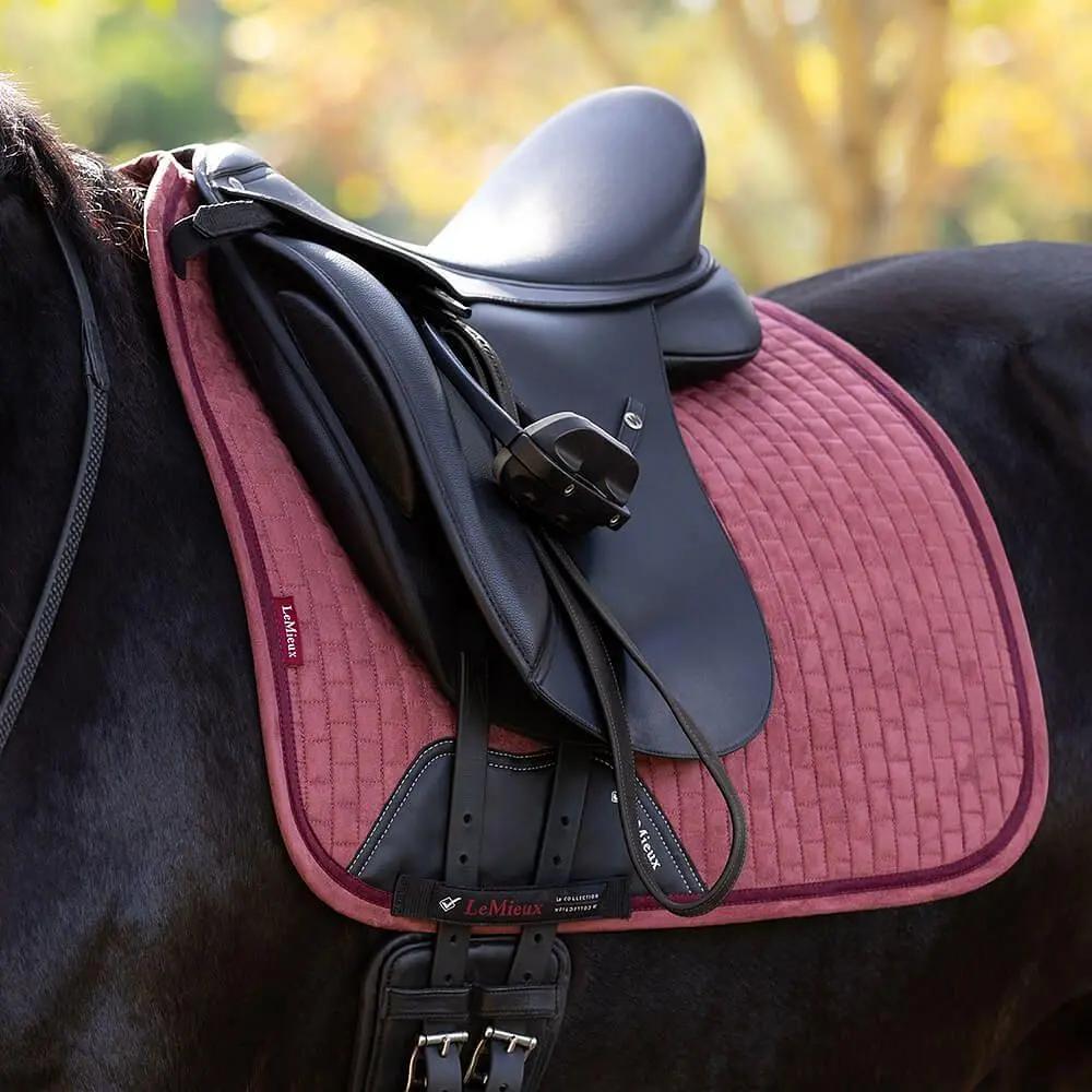 LeMieux Suede Dressage Saddle Pad Orchid 4 LeMieux Suede Dressage Saddle Pad Orchid - Image 2