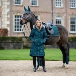 LeMieux Loire Satin Dressage Saddle Pad Spruce 9 LeMieux Loire Satin Dressage Saddle Pad Spruce -Weatherbeeta Store it03276 lifestyle loireclassicdressagesquare spruce 1