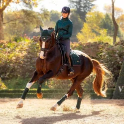 LeMieux Loire Satin Dressage Saddle Pad Spruce 8 LeMieux Loire Satin Dressage Saddle Pad Spruce -Weatherbeeta Store it03276 lifestyle loireclassicdressagesquare spruce 13