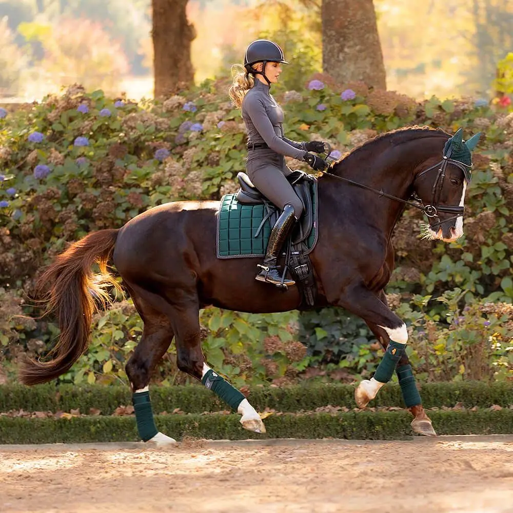 LeMieux Loire Satin Dressage Saddle Pad Spruce 4 LeMieux Loire Satin Dressage Saddle Pad Spruce - Image 2