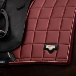 LeMieux Loire Satin Dressage Saddle Pad Orchid -Weatherbeeta Store it03280 lifestyle loireclassicdressagesquare orchid 2 2