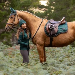 LeMieux Loire Satin GP Saddle Pad Spruce -Weatherbeeta Store it03281 lifestyle loireclassicgpsquare spruce 3