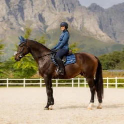 LeMieux Loire Satin Close Contact Saddle Pad Atlantic -Weatherbeeta Store it03837 lifestyle loireclassicclosecontactsquare atlantic 2