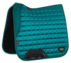 LeMieux Loire Memory Satin Dressage Saddle Pad -Weatherbeeta Store lm loiredressagesqpeacock hr 1 1